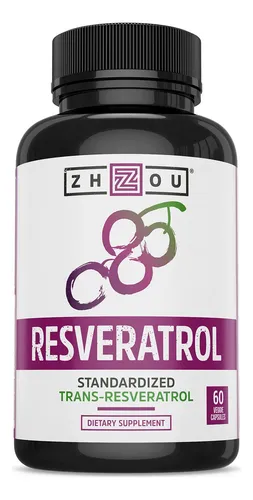Suplemento Zhou Resveratrol 50% Trans-resveratrol 60 Cápsula