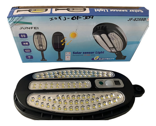 Luz de sensor solar Foco Junfei JF-8288b Cor preta