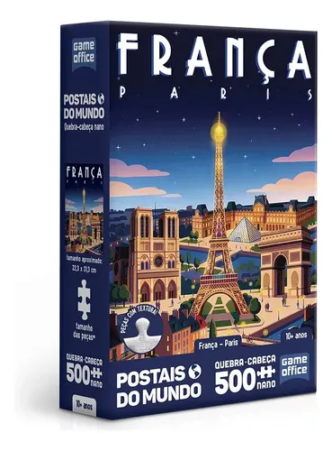 Toyster - Postais do Mundo: França - Quebra-cabeça Nano 500 Peças...