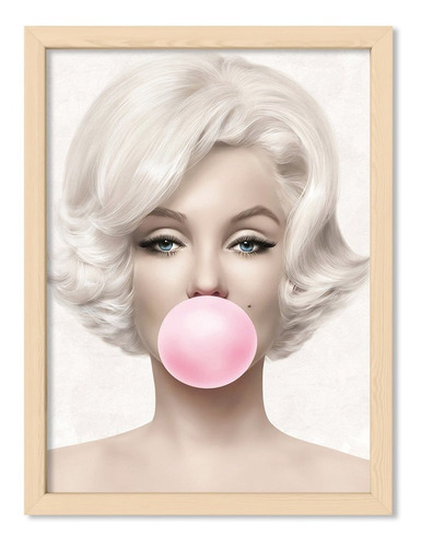 Cuadros Deco 30x40 Chato Natural Marilyn Monroe Bubblegum