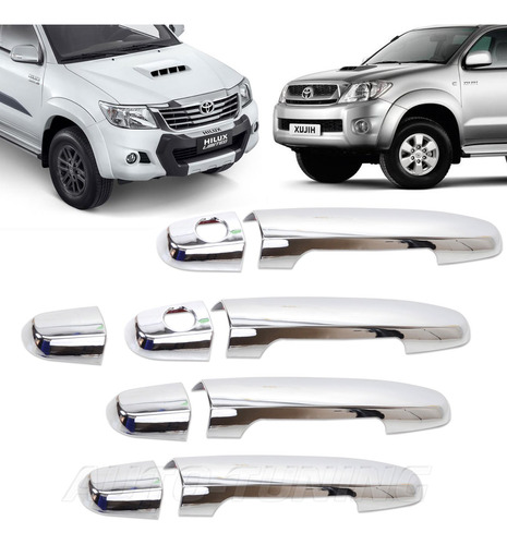 Kit De 4 Cubre Manijas Cromadas Toyota Hilux Sw4 Corolla