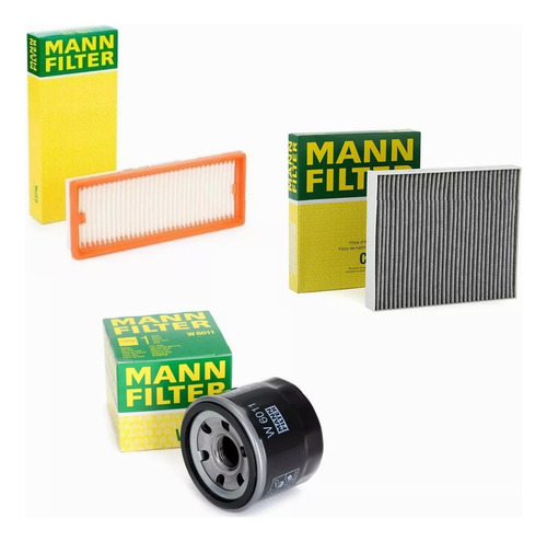 Kit X3 Filtros Mann Para Smart Fortwo Coupe Cabrio 1.0 451