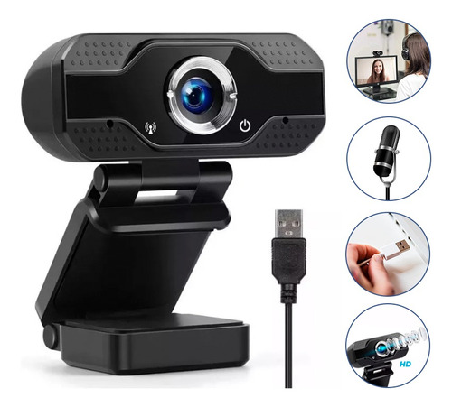 Web Cam Pro  Hd 1080p Micrófono Usb Videollamada Conferencia