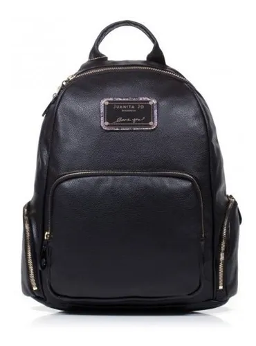 Mochila Juanita Jo Madrid Negro Con Pink 10824 V21