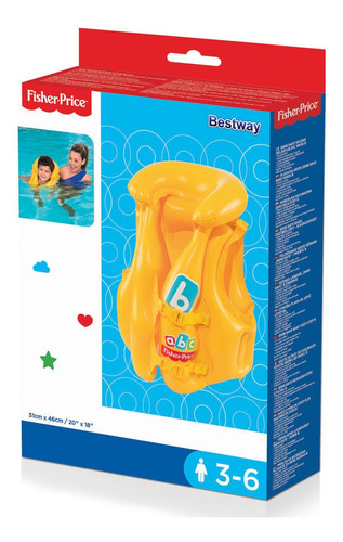 Colete Inflavel Infantil Amarelo Bestway Fisher Price 93515