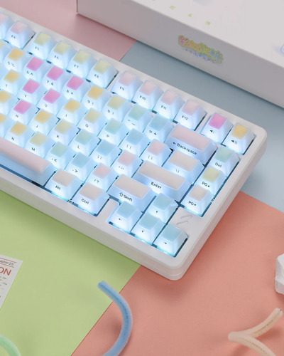 Womier Rainbow Jello 126-key Cherry Silicone+pc Keycap Set