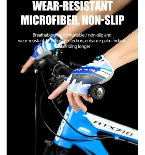 1 Par De Guantes Transpirables De Medio Dedo Para Ciclismo