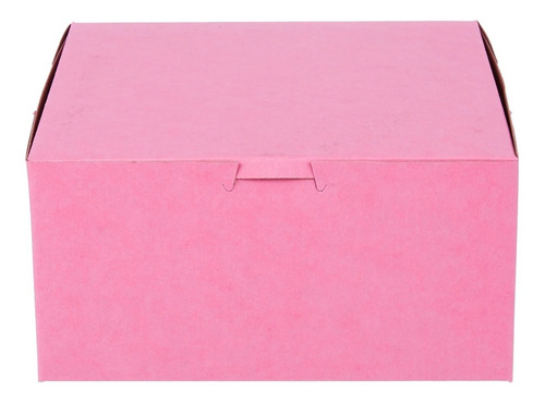 Caja De Cartón Rosada Para Torta 20x20 Cm (12 Und)