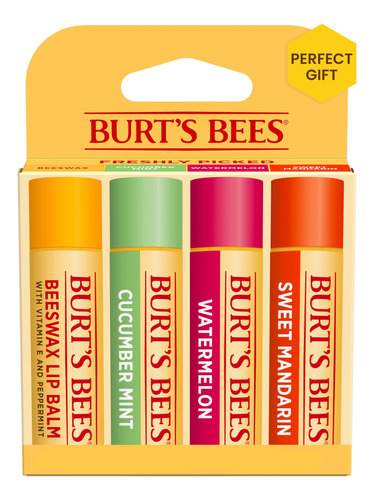 Protetor Labial Burt's Bees Stocking Stuffers, Pacote Com 4