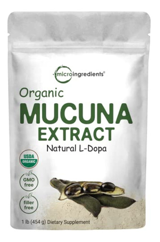 Polvo De Extracto Orgánico De Mucuna Pruriens, 1 Libra, Sup