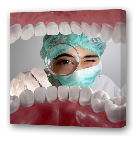 Cuadro 20x20cm Odontologia Sonrisa Lupa Saludable Boca