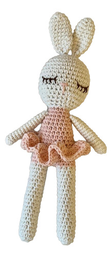 Amigurumi Muñeco De Apego Coneja Crochet Coneja Bailarina Rosa Claro