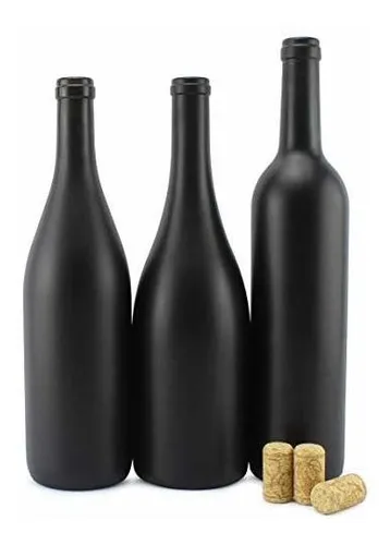 Botellas De Vino Negro Cornucopia Con Corchos (juego De 3);