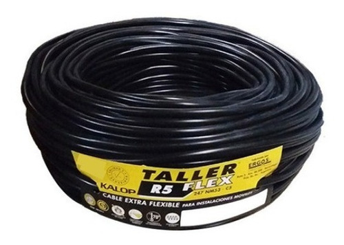 Cable Cobre Tipo Taller 2x4 Mm Tpr Rollo X 10mt
