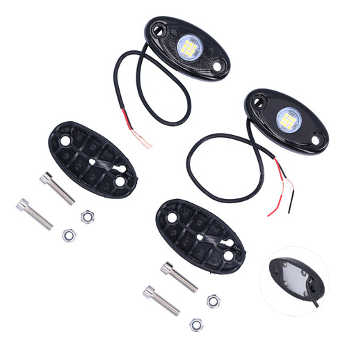 Par De Lámparas Trail Rig Rock Lights Blancas, 9 Led, Chasis