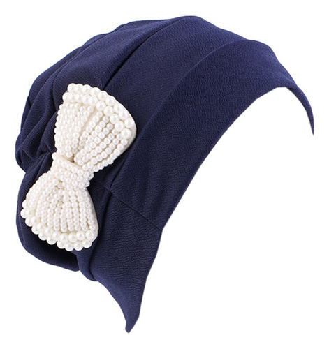 Gorro Con Turbante Elástico Pearl Bow Para Mujer, Para Quimi