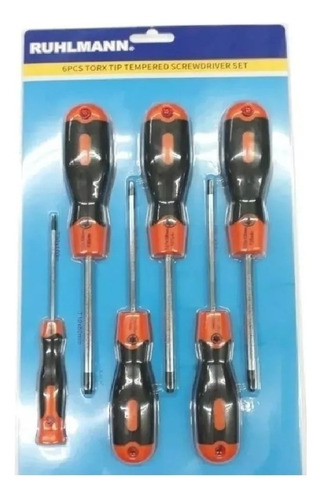 Set Kit Juego 6 Destornilladores Torx T10 A T30 Hueco 6