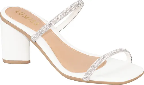 Sand lia Salto Grosso Cristal Strass Brilho Saltinho Tamanco