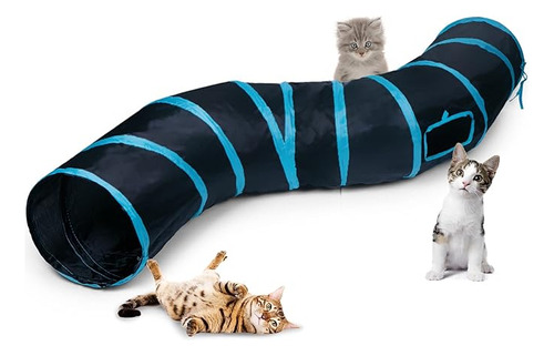 Sunshinemall Túnel Plegable Para Juegos De Gatos Túneles Para Gatos En Forma De S Interactivo Para Gatos Con De Juego Para Gatos, Cachorros, Gatitos
