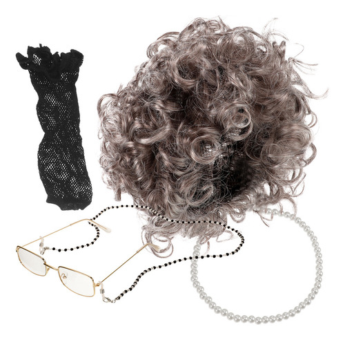 Conjunto De Perucas Da Vovó Para Óculos De Sol De Cosplay