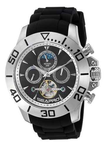 Reloj Hombre Seapro Sp5120 Automático Pulso Negro En Acero