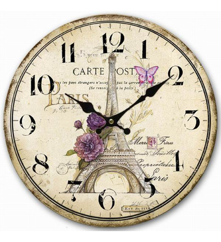 Reloj Pared 12.0 In Diseño Pais Franz Retro Paris M4