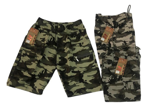 Pack 3 Short Niño Militar