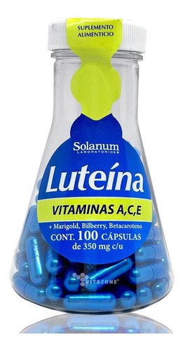 Luteína, Vitaminas A, C, E 100 Cápsulas Solanum