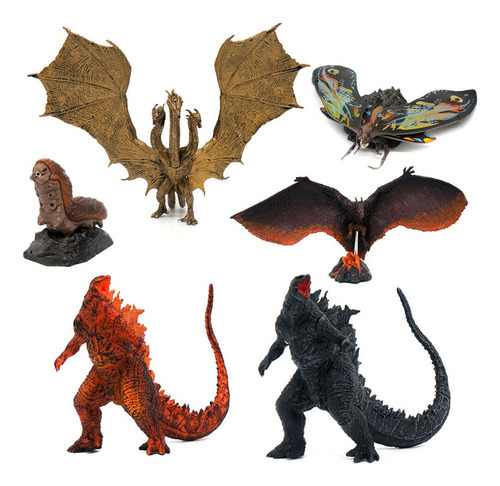 6pcs Godzilla King Of Monsters Ghidorah Mothra Rodan Figura