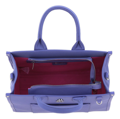 Bolsa Satchel Barbie Gorett Gia Br25038-u Color Morado Correa De Hombro Morado Diseño De La Tela Lisa