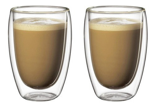 Set De 2 Mug De Café Vaso Doble Pared 400 Ml