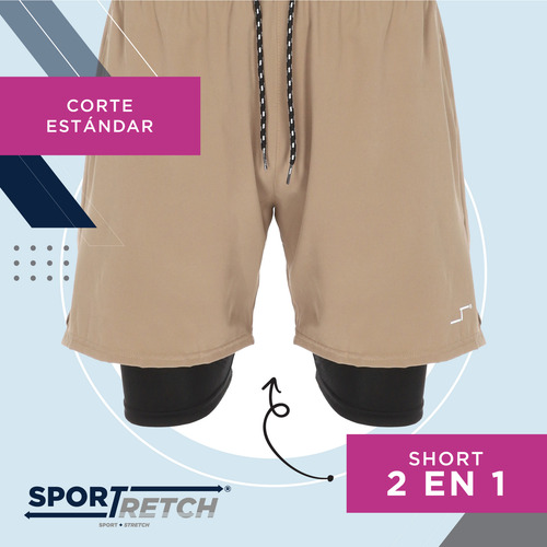 Short Deportivo Stretch Para Hombre Con Licra Entrenamiento