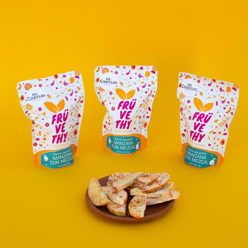 Imagen 3 de 4 de Caja Snack Manzana Mezcal Liofilizado 10 Piezas