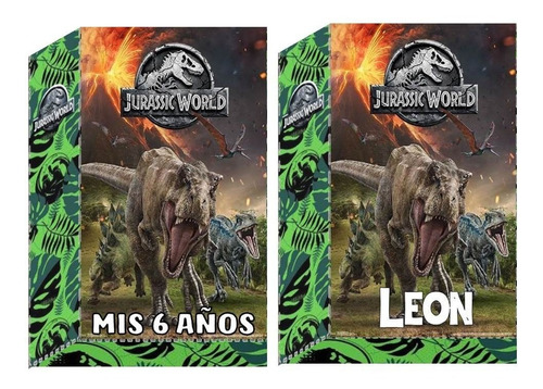 10 Bolsitas Golosineras Con Cordon Jurassic Park Word Dino