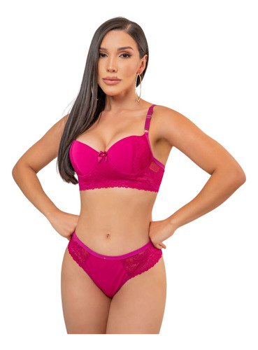 5 Conjuntos Lingerie Atacado Renda Luxo Calcinha Sutiã Bojo
