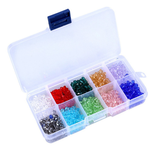 1000 Unids 10 Colores Diy Cuentas De Cristal Rombo De 4 Mm C