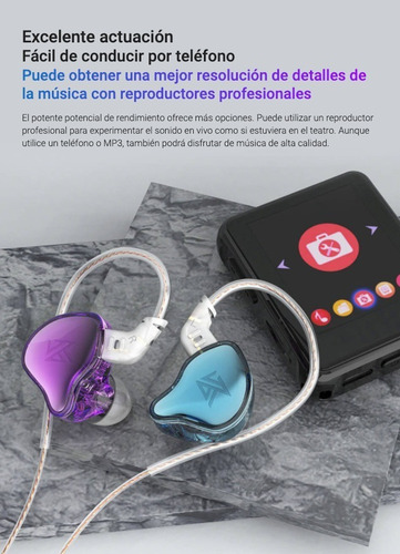 Imagen 7 de 8 de Auriculares In-ear Kz Edc 1dd Con Microfono Cable Fijo Ofc