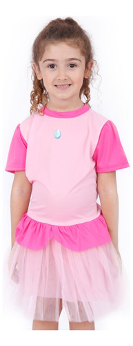 Disfraz Infantil Vestido Princesa Peach Super Mario Bros