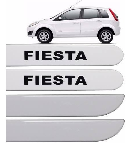 Friso Lateral Ford Fiesta Rocam 2009 2010 2011 Branco Artico
