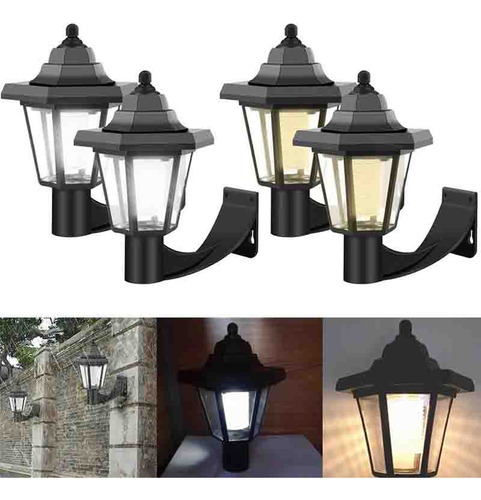 Arandela Parede Solar Externa Luz Led Recarregavel Lampada