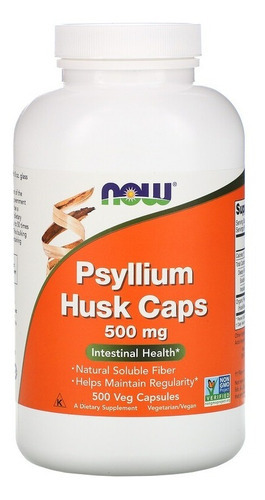Psyllium Casca Husk 500mg Now Foods Vegana 500 Capsulas