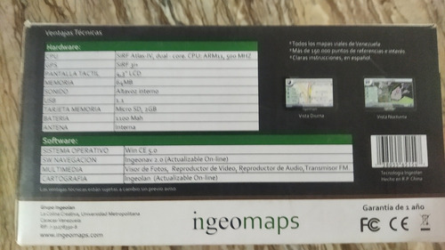 Imagen 6 de 6 de Gps Ingeomap 4.3 En Perfectas Condiciones..20v...