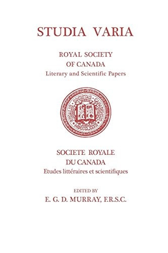 Studia Varia (royal Society Of Canada, Literary And Scientif
