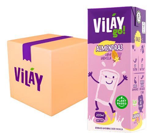 Bebida Vegetal Vilay Almendra - Sabores 200 Ml X 24 Unids