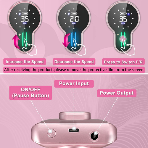 Taladro De Uñas Portátil Engerwall, 35000 Rpm, Recargable, A