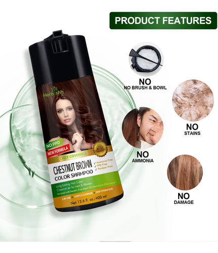 Shampoo Herbishh Fórmula Enriquecida Cor Cabelo Grisalho