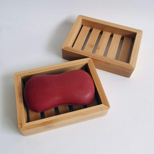 . Jabonera De Bambú Natural Soporte De Madera Para Jabón De