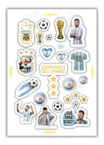 Comprar Toppers Stickers Imprimible Messi Argentina Campeón