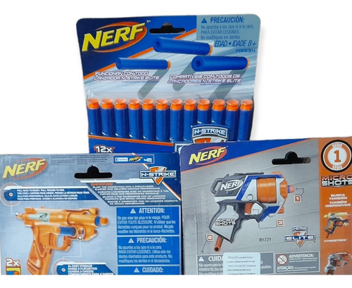 Nerf Snapfire Y Strongarm Micro Shots + 12 Dardos De Succión