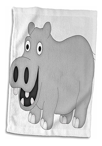 Toalla De Mano Con Ilustración De Hipopótamo Gris Lindo Ros
